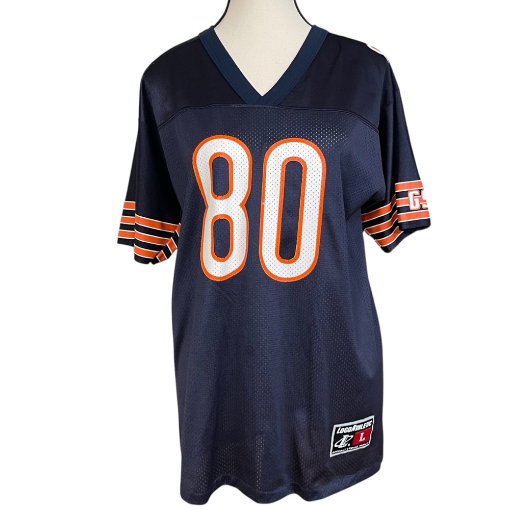Logo Athletic Conway #80 Football Jersey YL 14/16 Navy Orange - Picture 2 of 7
